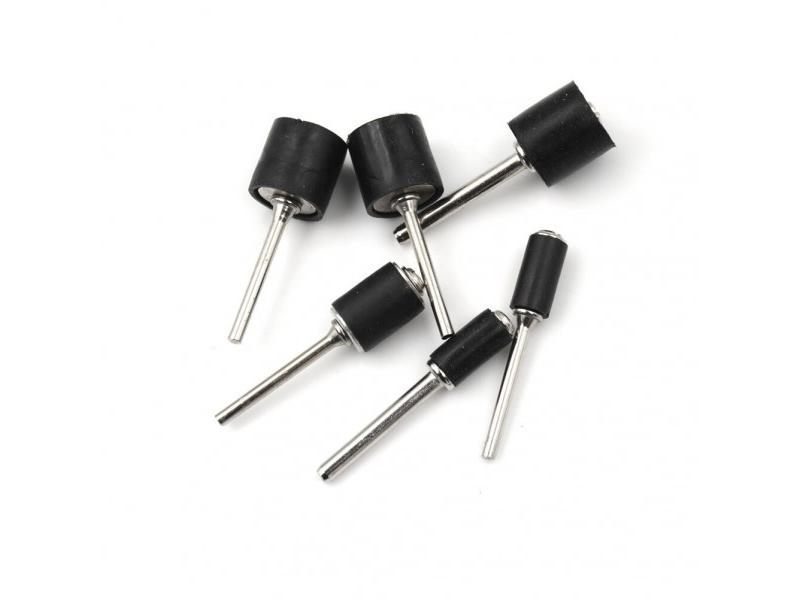 6pcs Rubber Mandrel 1/8 1/4 Inch Grinder Drum Sanding Sandpaper Circle Kit Carousel 1