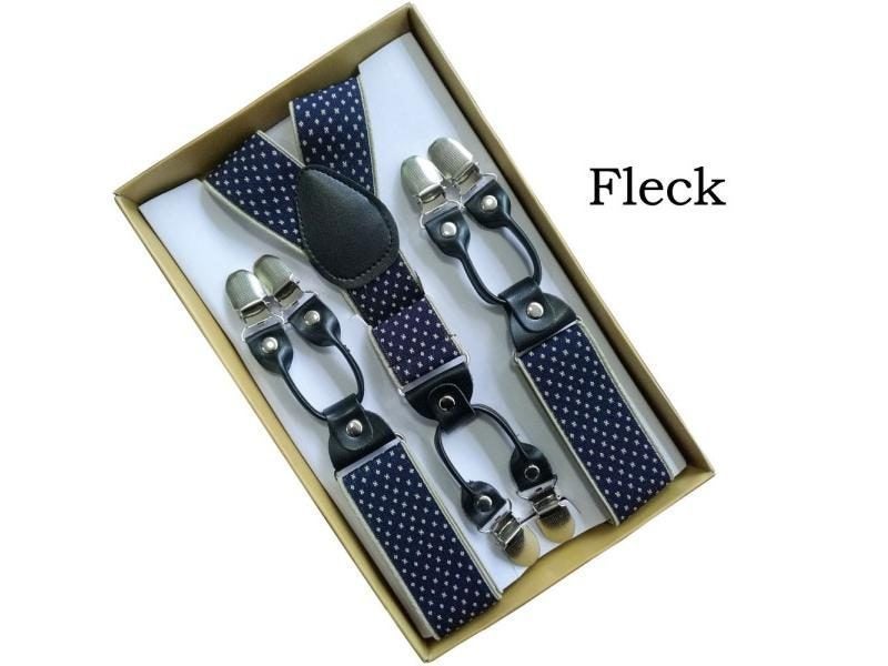 6 Clip Men's Suspenders Synthetic Leather Men Braces Supports Elastic Carousel 1