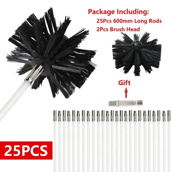 600mm Long Rotary Chimney Brush Long Handle Flexible Rod For Chimney Drye Carousel 1