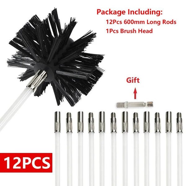 600mm Long Rotary Chimney Brush Long Handle Flexible Rod For Chimney Drye Carousel 2