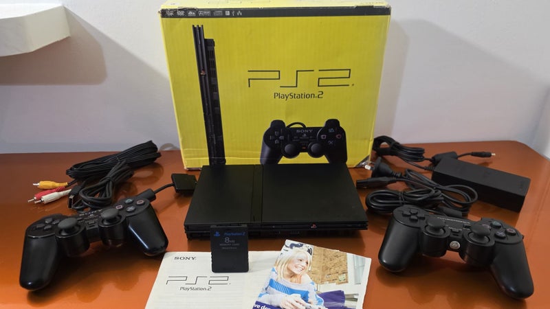 PS2 SLIM Console with Two Controllers and Memory Card BOXED Carousel 1