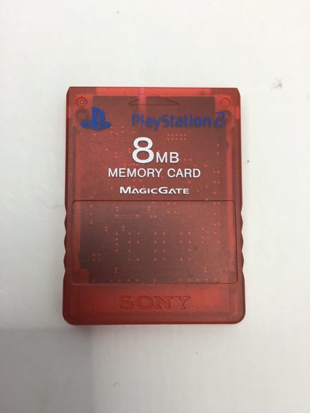 Genuine OEM Clear Red PS2 Memory Card SCPH-10020 Carousel 1