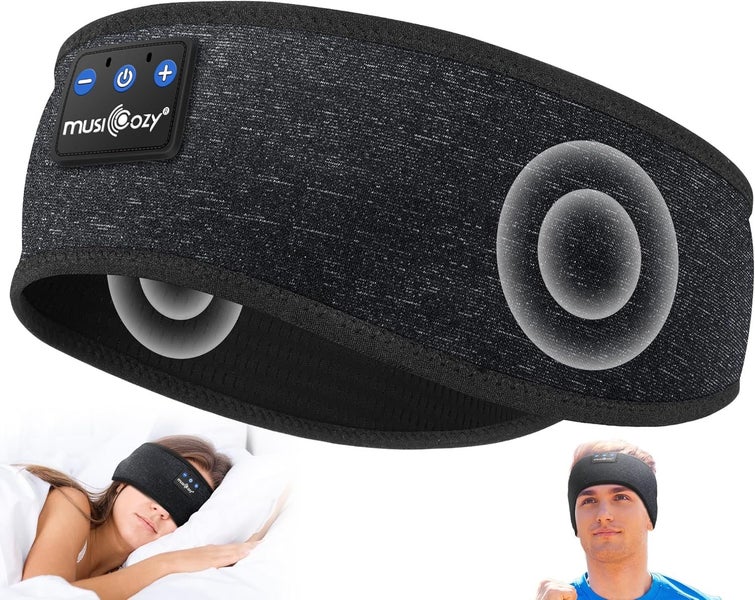 MUSICOZY Wireless Sports Sleep Headband Headphones - Black Carousel 1
