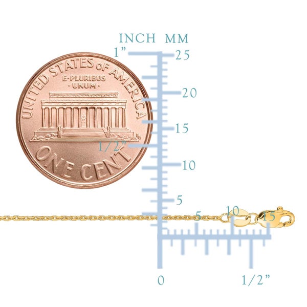 10k Yellow Gold Cable Link Chain Necklace, 1.1mm Carousel 2