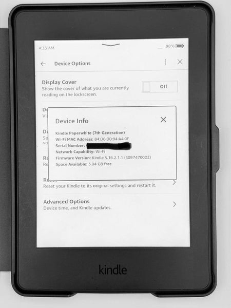 Kindle Paperwhite 7th 300PPI 4GB BLK Tested + Brand new Mag Case Carousel 2