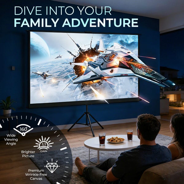 Projector Screen Movie TV Projection Tripod Stand Carousel 2