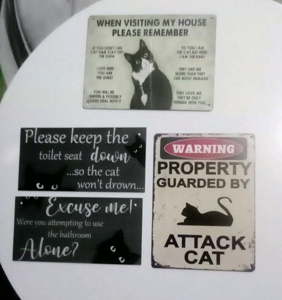 THE CATTAGE-END OF STOCK SPECIAL-Funny Cat Wooden Signs Add Humour To Your Home Carousel 2