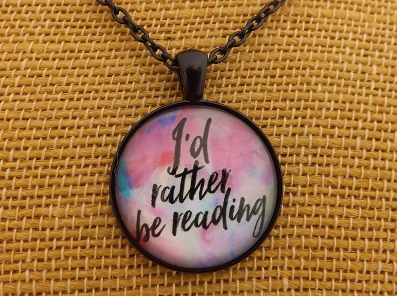 I'd rather be reading - Dome Pendant Necklace Carousel 1