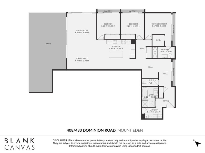 Floor plan for 408/433 Dominion Road
