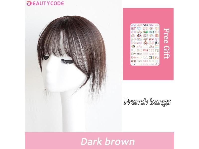 BeautyEnter Synthetic Hair Bangs Hair Extension Fake Fringe Hair Clip On Bangs Carousel 1