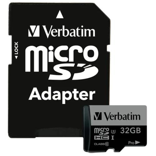 Verbatim PRO 600X MICRO SDHC 32GB /W ADAPTOR [47041] Carousel 1