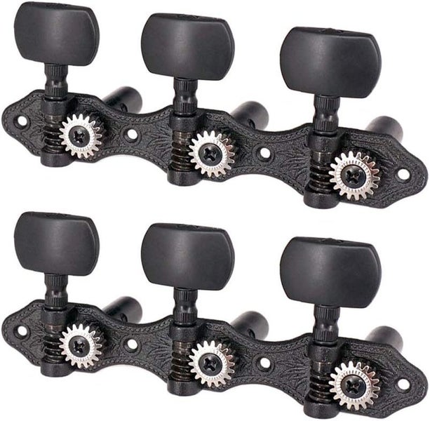 1 Pair Black Classical Guitar Machine Heads Elegant Bronze Tuning Key Pegs 1:... Carousel 1