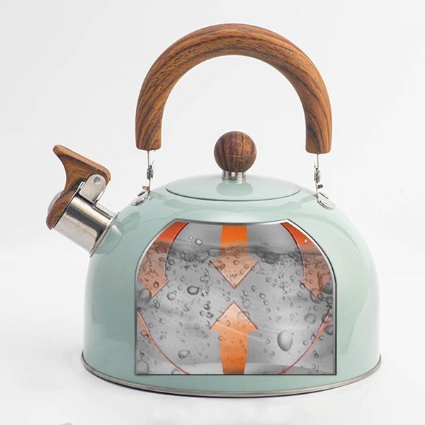 Whistling Tea Kettle - Small Teapot with Wood Handle - Anti-Rust Kitchen Tool... Carousel 6