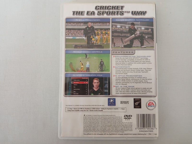 ($1 Reserve) Cricket 2005 (PS2) Black Label, No Manual Carousel 3