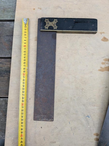 Collection of 9 Antique Carpenters set square and mitre square Carousel 2