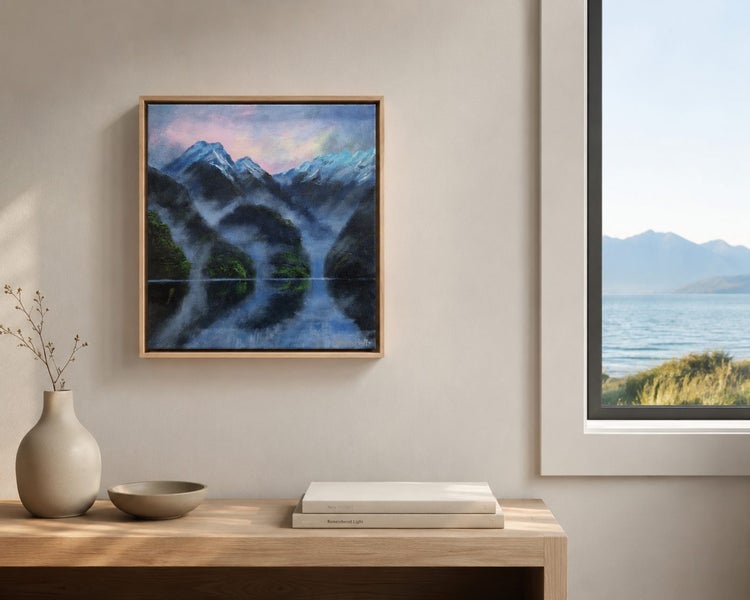Afterpay - Manapouri Fiordland - Framed Landscape Painting - Caley Hall Carousel 1