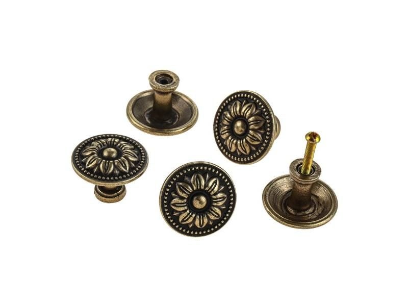 5Pcs Antique Bronze Door Handle For Cabinets With Screws Carousel 1
