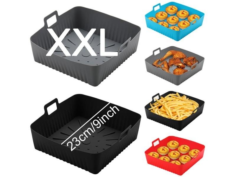 9Inch Square Silicone Basket Liners For Cosori/Ninja 6-8QT Carousel 2