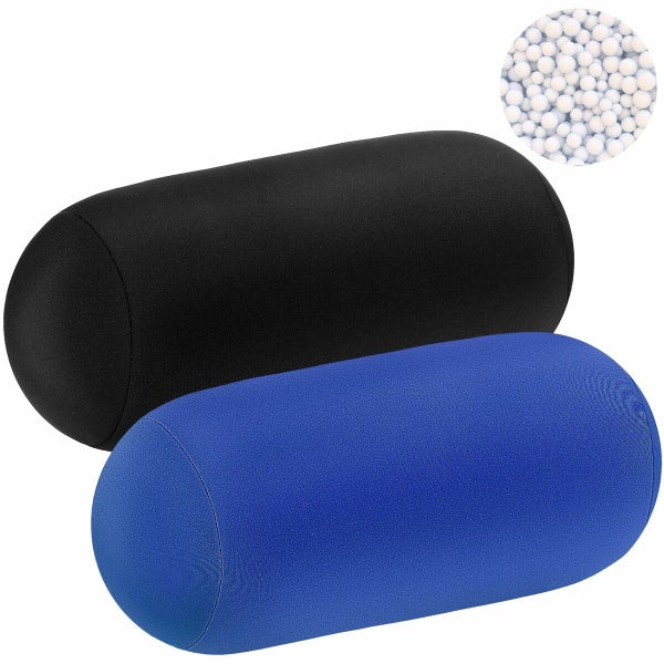 2 Pcs Bead Roll Pillow 11.8 x 6.3 Inch Soft Bolster Cylindrical Pillow for Sleep Carousel 2