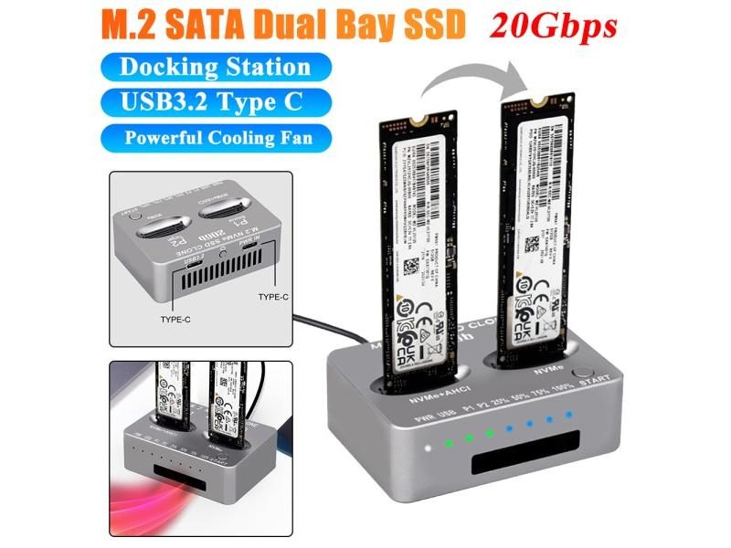M.2 NVME SSD Adapter 20Gbps USB 3.2 Type C External SSD Enclosure For PC Carousel 2
