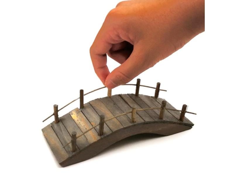 1 12 Dollhouse Mini Wooden Arch Bridge With Railings Carousel 2