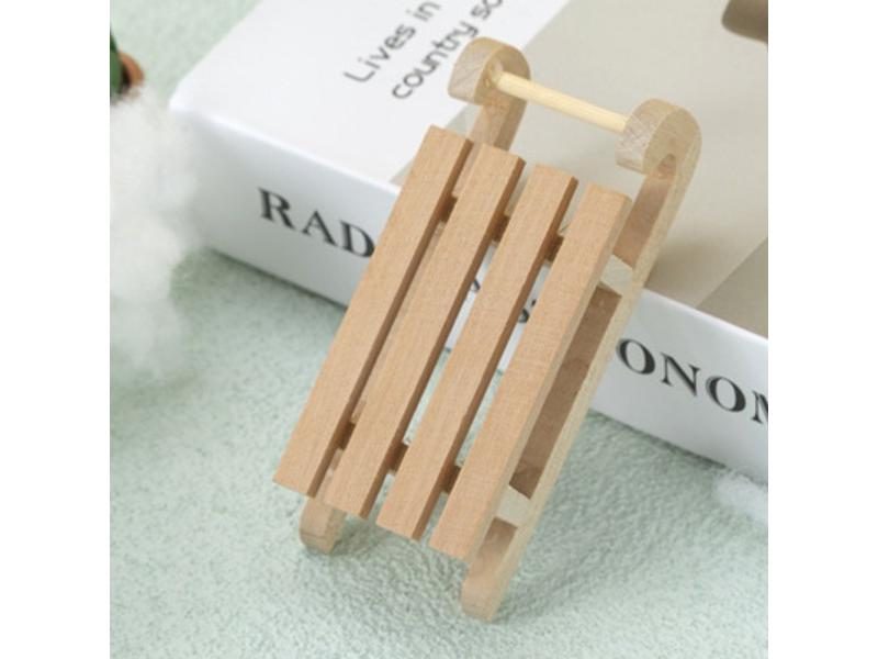 1/12 Wooden Miniature Sledge For Doll House Decor Carousel 2