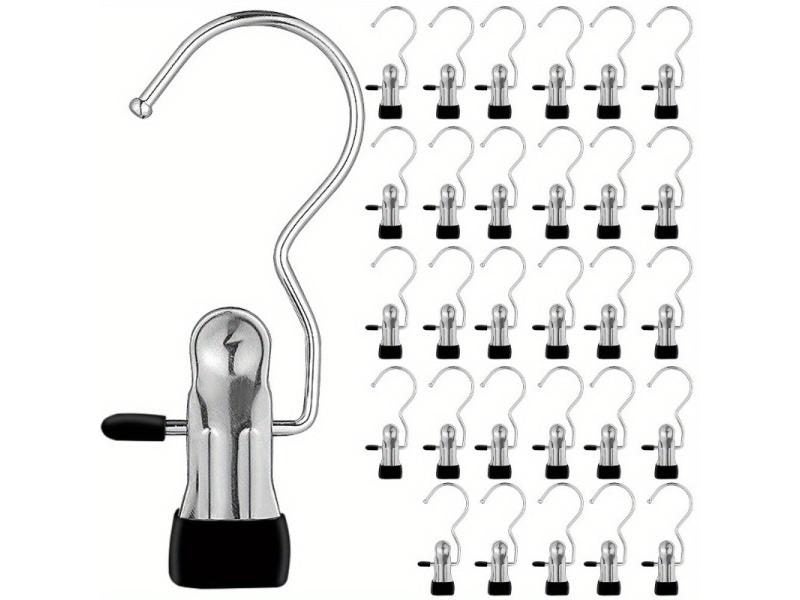 Space-Saving Stainless Steel Pants Hangers With Hooks For Closet Carousel 2