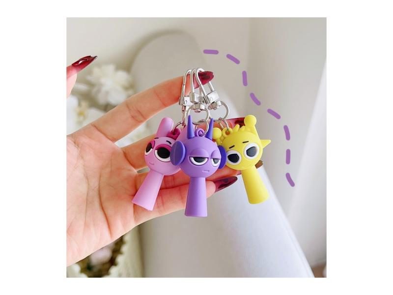 Gray Silicone Keychain Pendant For Children Toy Gifts Carousel 2
