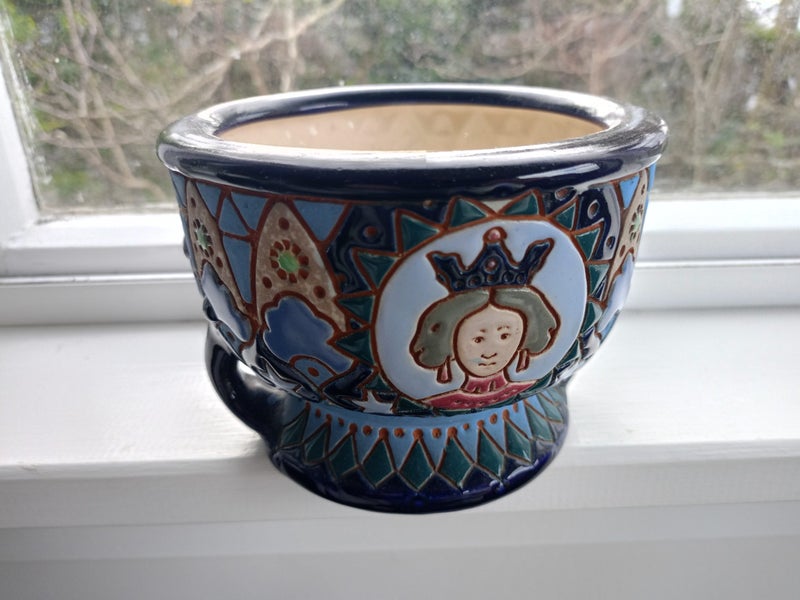 Rare Antique Imperial Amphora Czechoslovakia Lozenge Portrait VASE Jardiniere Carousel 7