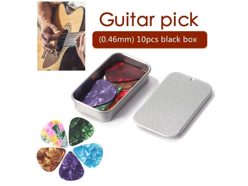 10 Guitar Picks In Metal Tin Box For Acoustic Electric Guitars Carousel 2