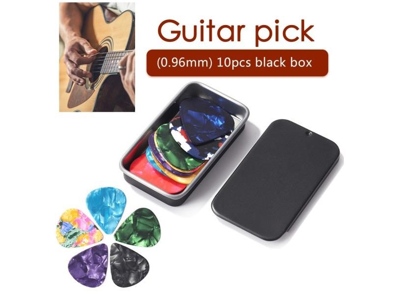 10 Guitar Picks In Metal Tin Box For Acoustic Electric Guitars Carousel 1