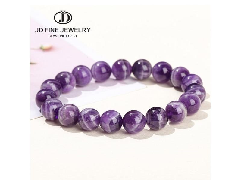 Natural Amethyst Stone Beaded Bracelet For Women Energy Healing Gift Carousel 2