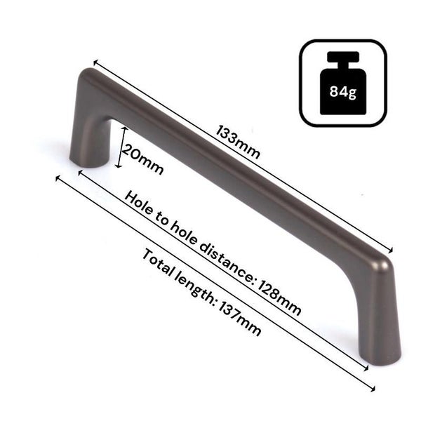 Black Zinc Kitchen Cabinet Handles Drawer Bar Pulls 128Mm Carousel 2