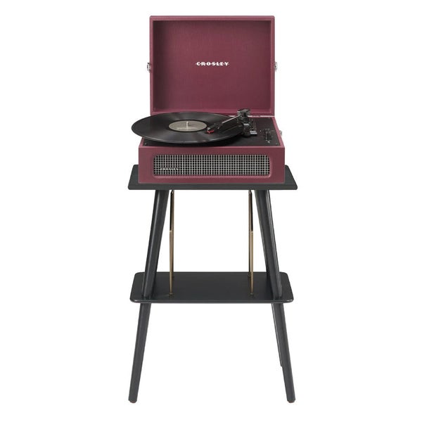 Crosley Voyager Bluetooth Portable Turntable + Entertainment Stand Bundle - Bu Carousel 1