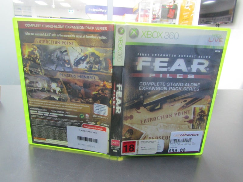 XBOX 360 GAME F.E.A.R. FILES COMPLETE STAND ALONE EXPANSION PACK SERIES Carousel 1