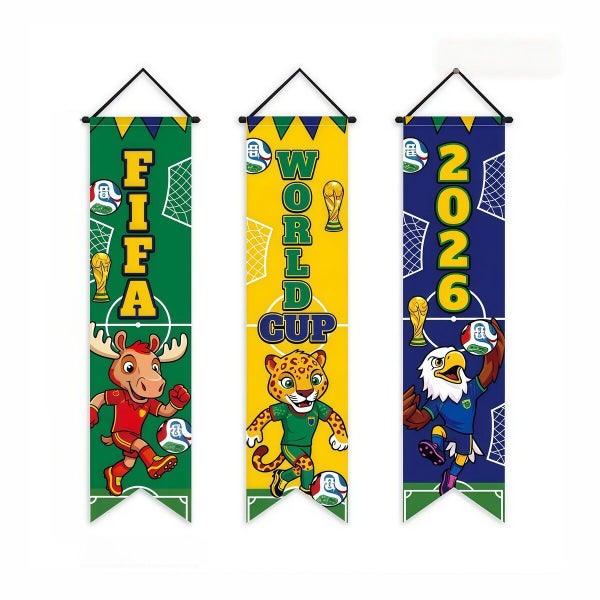 2026 World Cup Soccer Porch Banner Football Hanging Door Sign for Indoor Outdoor Carousel 1