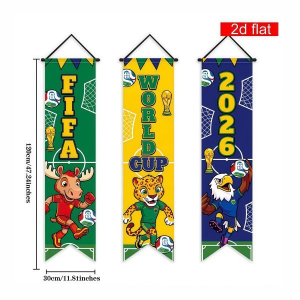 2026 World Cup Soccer Porch Banner Football Hanging Door Sign for Indoor Outdoor Carousel 2