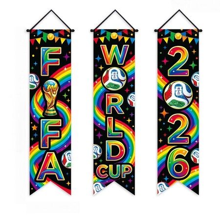 2026 World Cup Soccer Porch Banner Football Hanging Door Sign Indoor Outdoor Carousel 1
