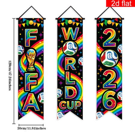 2026 World Cup Soccer Porch Banner Football Hanging Door Sign Indoor Outdoor Carousel 2