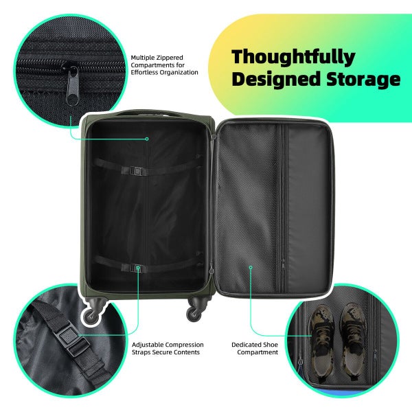 3PCS Luggage Suitcase Set Travel Storage Case Trolley Carousel 13