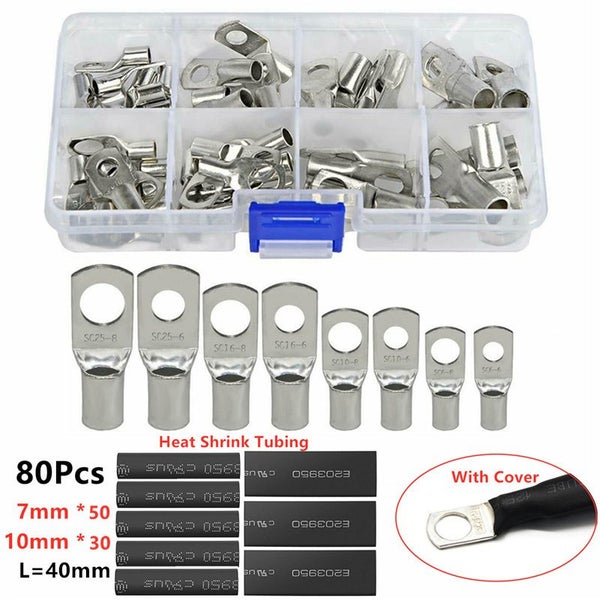 140Pcs Copper Wire Lugs with Heat Shrink Set Carousel 1