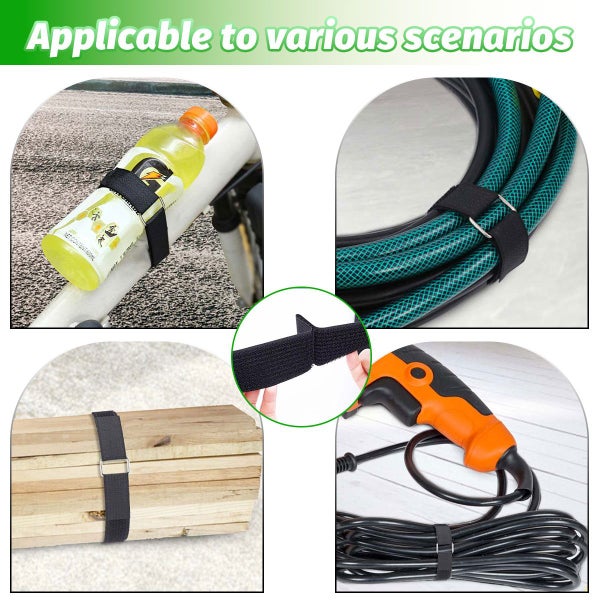 1"x32ft Velcro Strap with 50 Metal Buckles, Adjustable Fastening Cable Stra Carousel 6