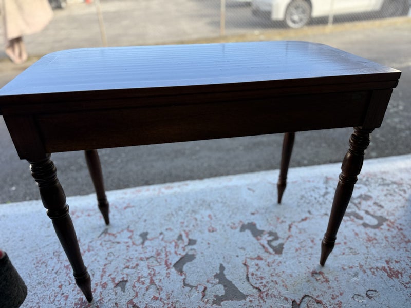 A Quality Marquetry Inlay Swivel Top Solid Walnut Games Table Carousel 20