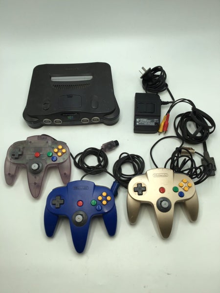 * N64 Nintendo 64 Console w/ 3 Controllers & Genuine Cables! * Carousel 1