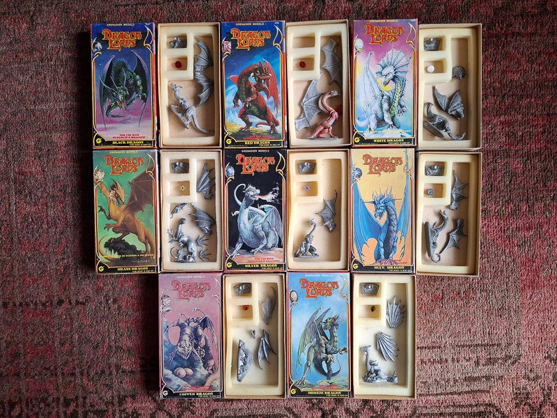 Vintage 1984 Grenadier "Dragon Lords" D&D Boxed Miniature Sets (Lead/Metal) Carousel 2
