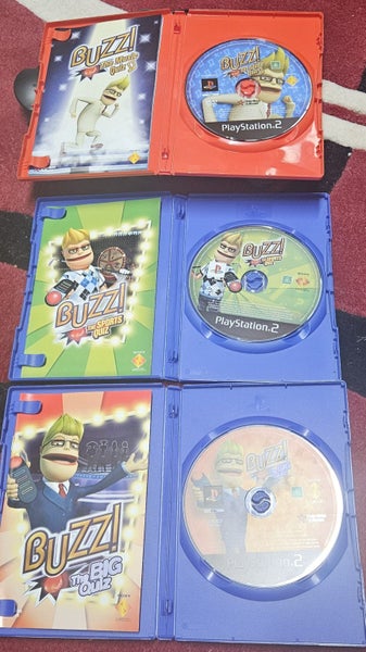 Playstation 2 - Buzz! Quiz Games X 3 + 4x Controllers Carousel 2