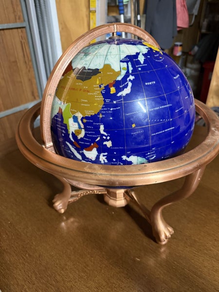 Decorative World Globe on a Claw Foot Tripod Stand Carousel 1