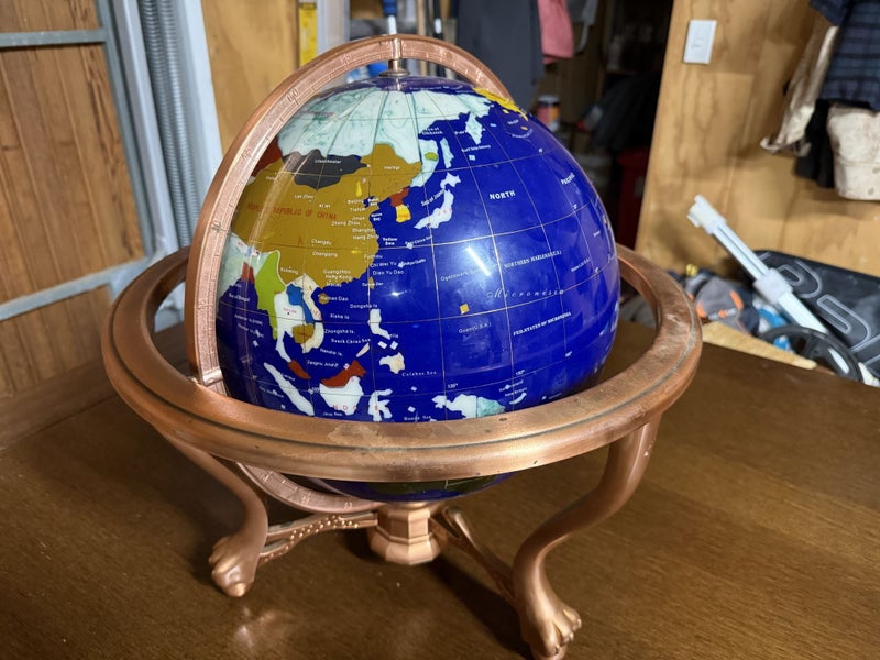Decorative World Globe on a Claw Foot Tripod Stand Carousel 2