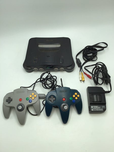* N64 Nintendo 64 Console w/ 2 Controllers & Genuine Cables! * Carousel 1
