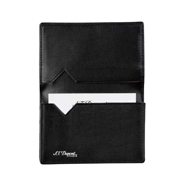Dupont Black Leather w / Diamond Head Studs Card Holder Carousel 1